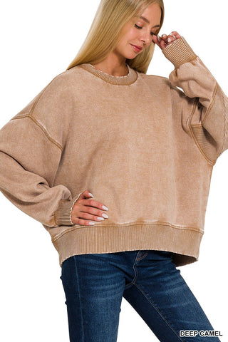 Rust Acid Wash Pullover