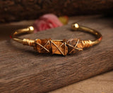 3 Small Crystal Wrapped Cuff Bracelet