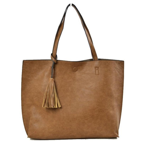 Reversible Tote: Camel & Grey