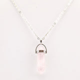 Rose Quartz Crystal Pendant Necklace