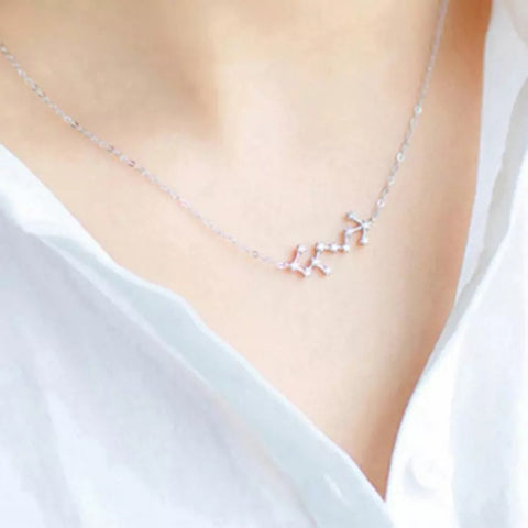 Sterling Silver Zodiac Constellation Necklace: Scorpio