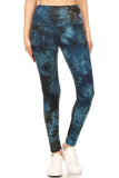 Lotus Athletics: "Magic Leggings"- Blue & Black Tie Dye