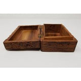 Peace Sign Carved Wood Box