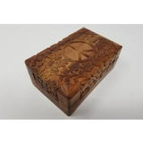 Peace Sign Carved Wood Box