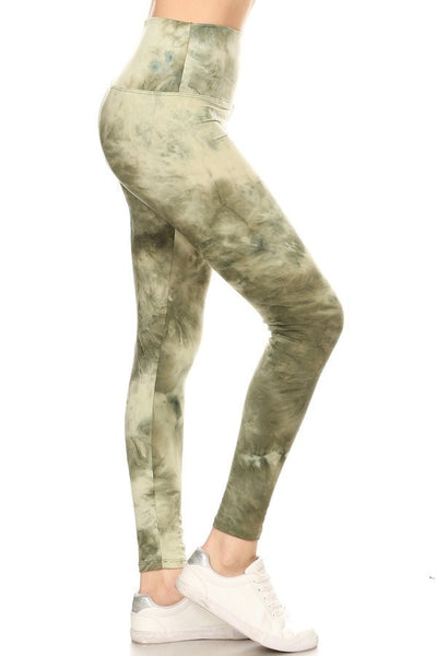 Lotus Athletics "Magic Leggings" - Olive Tie Dye