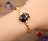 1 Crystal Wrapped Cuff Bracelet Gold