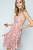 "Spin Around" Dusty Mauve Tank Lace Dress