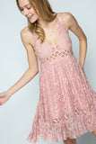 "Spin Around" Dusty Mauve Tank Lace Dress