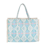 Boho Pattern Beach Bag - Blue