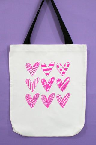 Pink Heart Stack Valentines Tote Bag