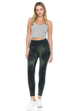 Lotus Athletics: Dark Green Tie-Dye Leggings With Pockets