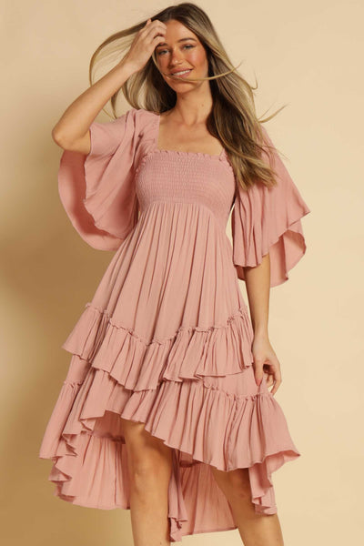 "Watch me Spin" Mauve ruffle dress