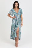 "Poolside Pretty" Aqua Front Twist Maxi Dress