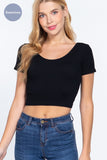 "Never Better" Black Short Cross Back Top