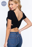 "Never Better" Black Short Cross Back Top