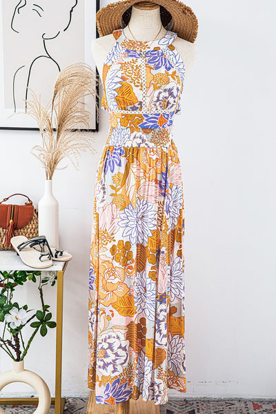 "Vacation Vibes" Orange Boho Maxi Dress