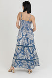 "Sweetheart Charm" Blue Floral Maxi Dress