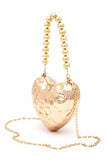 CCB Textured Heart Shape Molded Swing Clutch Bag