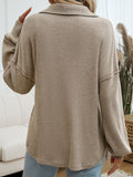 Devine Half Button Long Sleeve Top