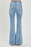 Risen Full Size High Rise Frayed Hem Flare Jeans - ONLINE ONLY