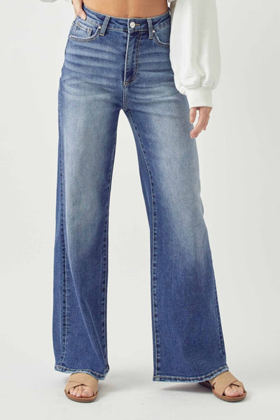 Risen Full Size High Rise Wide Leg Jeans - ONLINE ONLY