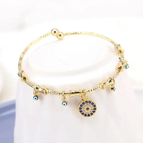 Evil Eye w/ Mini eye Gold Bracelet