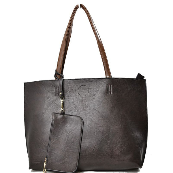 3 in 1 Vegan Tote Bag: Chocolate