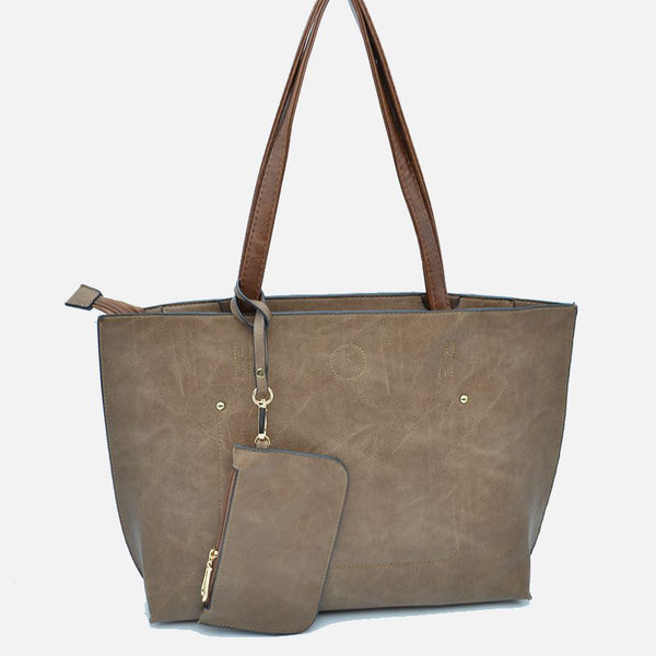 Vegan Tote 3 in 1 Stone/Brown