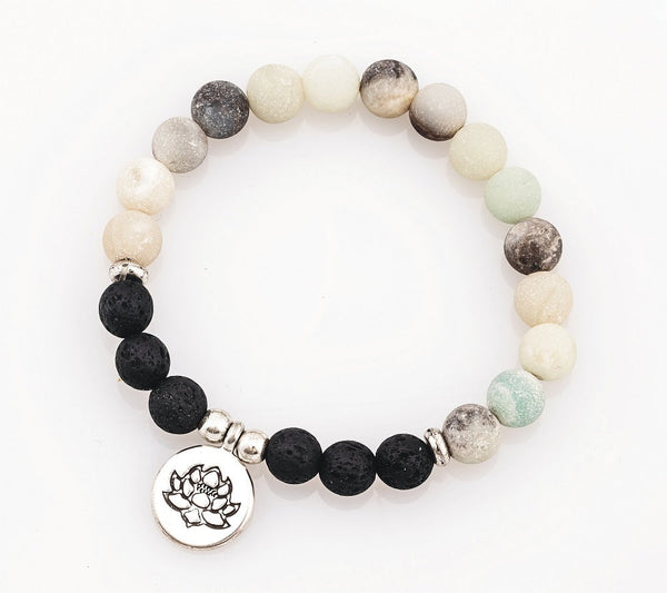 Amazonite Om Lava Diffuser Bracelet