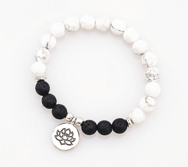 Howlite Lava Diffuser Bracelet