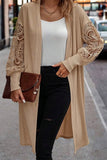 Open Front Lace Lantern Sleeve Cover-Up