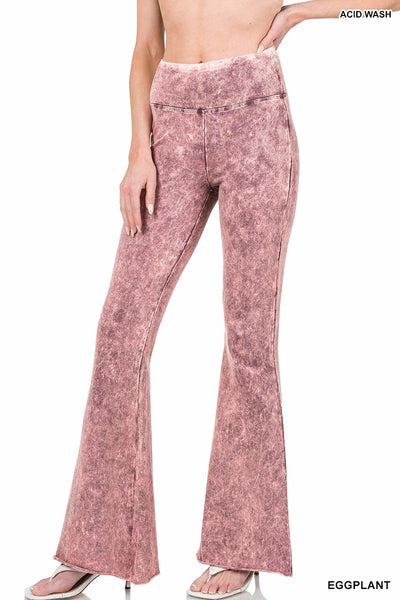 "A Total Vibe" Acid Wash Flare Pants