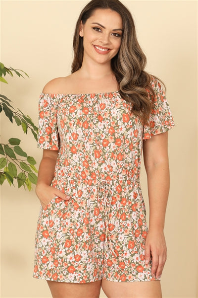 "Find me in a Field" Plus Size Floral Romper