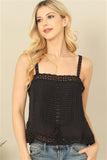 "Live Again" Black Lace Strap Top