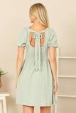 "Picnic Time" Ribbon Back Solid Dress