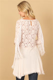 "Blushing" Lace Tassel Sleeve Top