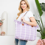 Fringe Checkered Tote Bag