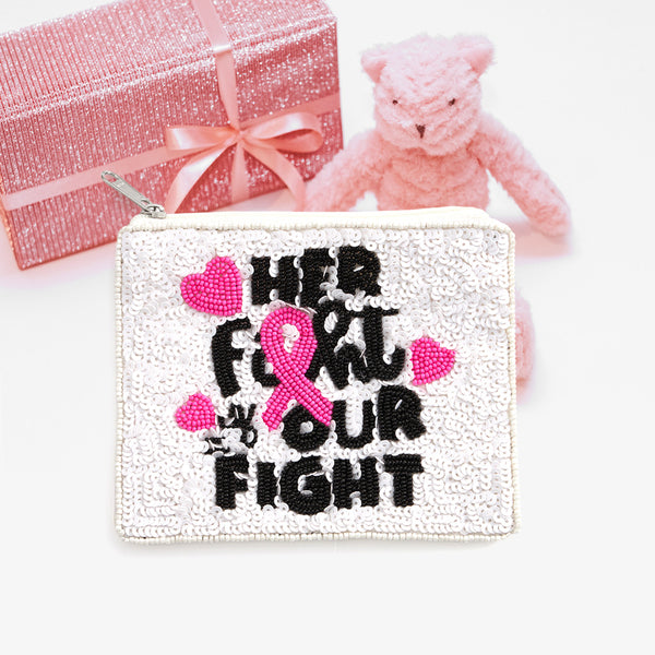 "Her Fight" Beaded Pouch