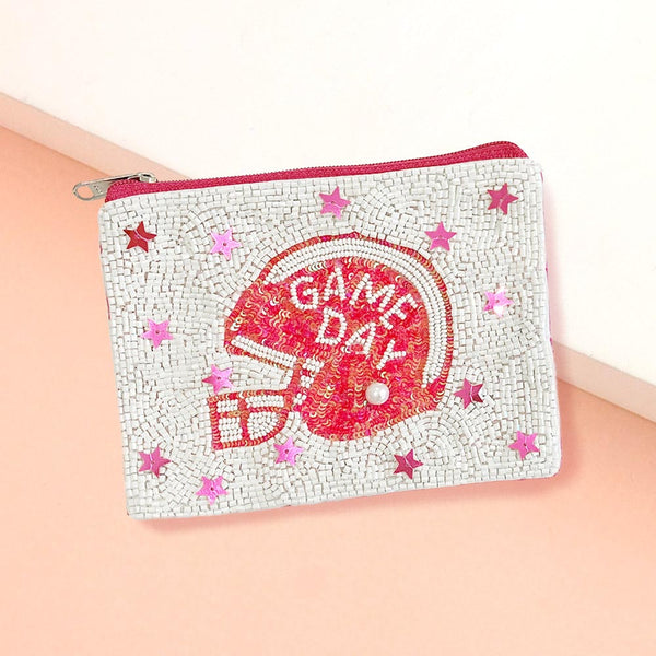 "Game Day" Beaded Pouch