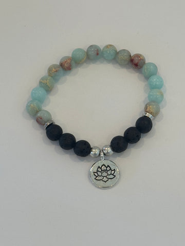 Ocean Jasper Lava Diffuser Bracelet