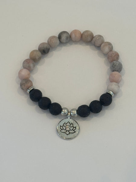 Zebra Jasper Lava Diffuser Bracelet
