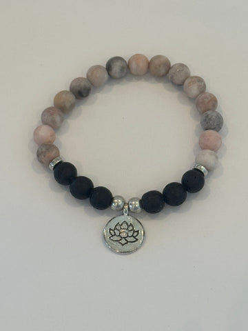 Zebra Jasper Lava Diffuser Bracelet