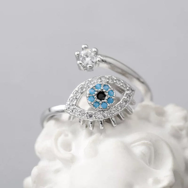 Silver Evil Eye Ring