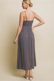 "Wondering" Charcoal Lace Top Maxi Dress