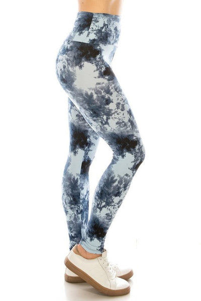 Lotus Athletics: "Magic Leggings"- Blue Tie Dye