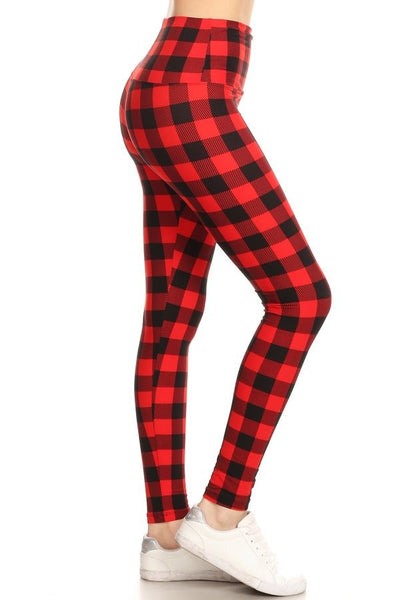 Lotus Athletics: "Magic Leggings"- Red Plaid