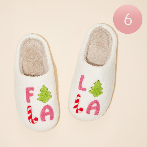 FALALALA Christmas Tree Slippers