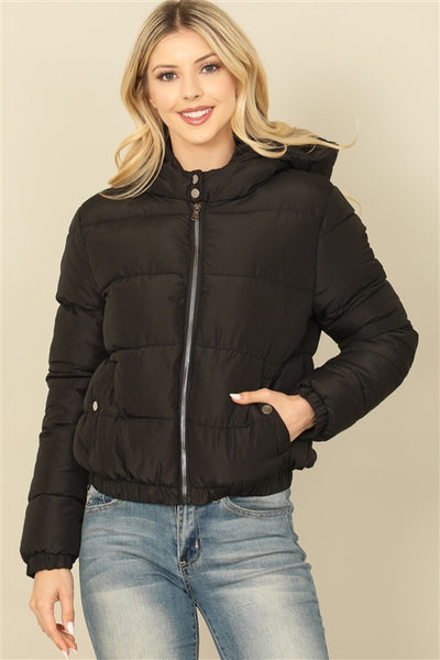 Black Puffer Jacket for PRINTING