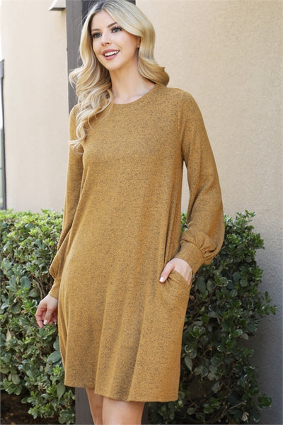 "Come on Honey" Mustard Puff Dress