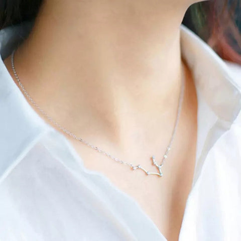 Sterling Silver Zodiac Constellation Necklace: Gemini